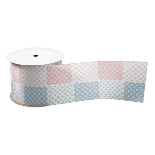 Pretty, polka dot,white,pink,blue,girly,country, satin ribbon