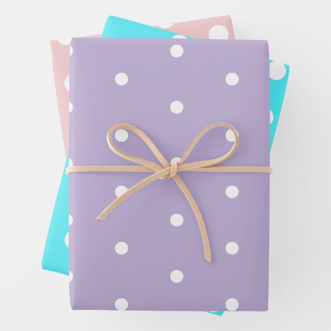 Pretty Polka Dot Wrapping Paper Sheet (In situ)