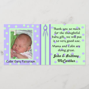 Pretty Polka Dots Baby photo thank you cards