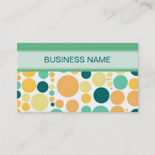 Pretty Polka Dots Pattern and Plain Blue Business Card