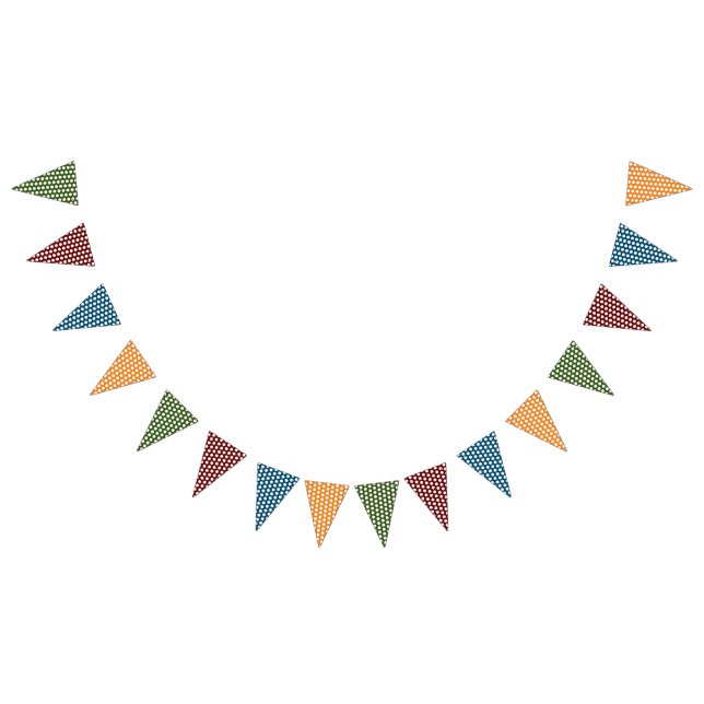 Pretty Polka Dots Pattern - white 1 Bunting (All)