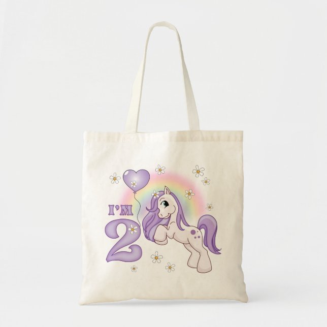 Pretty Pony 2nd Birthday Tote Bag (Front)