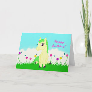 Pretty Pony Girl's Birthday Card