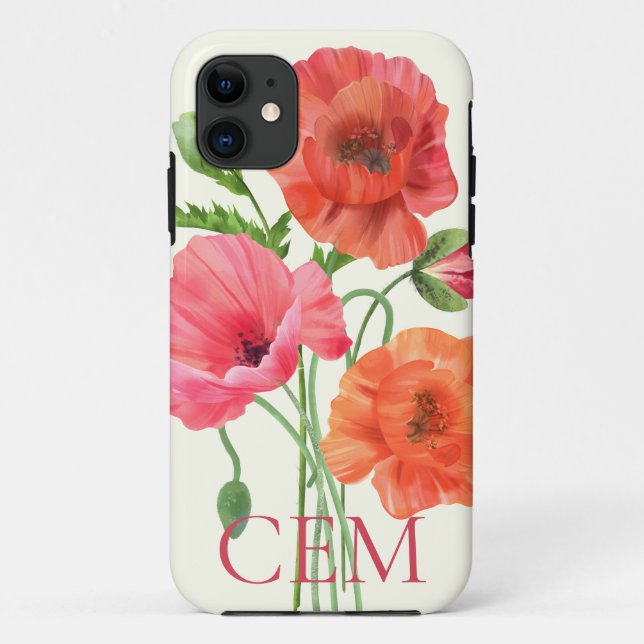 Pretty Poppies Phone Case (Back)