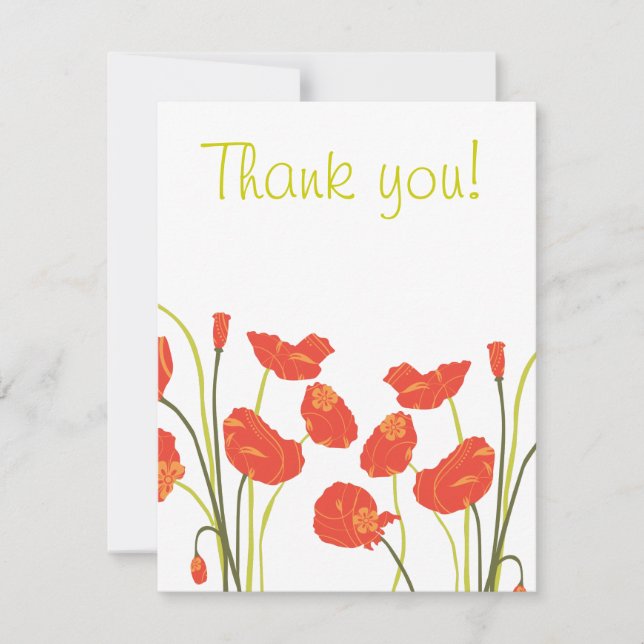 Pretty Poppies Thank you Notecard (Front)