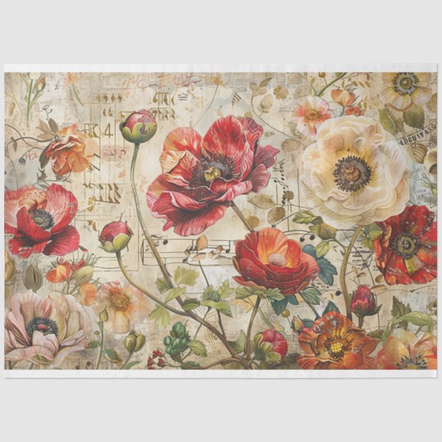 Pretty Poppies Tissue Paper (Front)