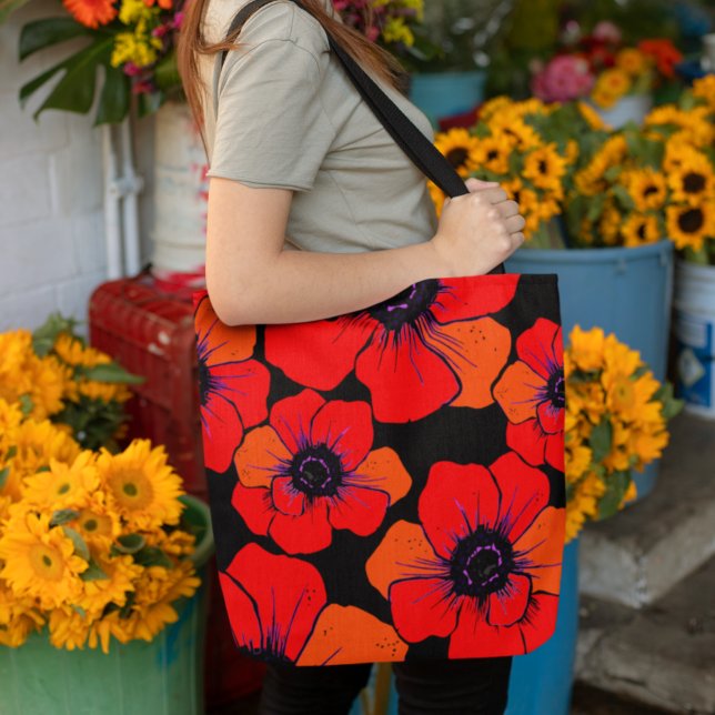 Pretty Poppies Tote Bag (Creator Uploaded)
