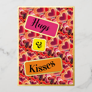 Pretty Popping Hearts Foil Holiday Card