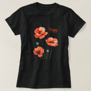 Pretty Poppy Flowers Personalised Women's T-Shirt