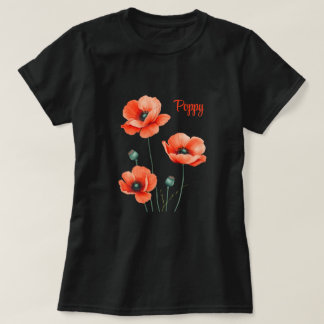 Pretty Poppy Flowers Personalised Women's T-Shirt
