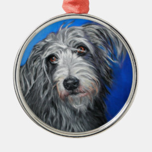 'Pretty Poppy' - Lurcher girl Metal Ornament