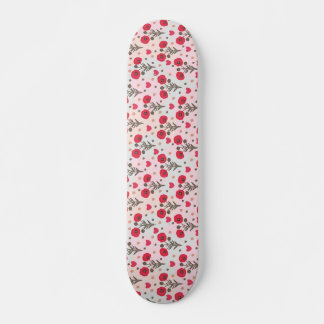 Pretty poppy seamless pattern skateboard