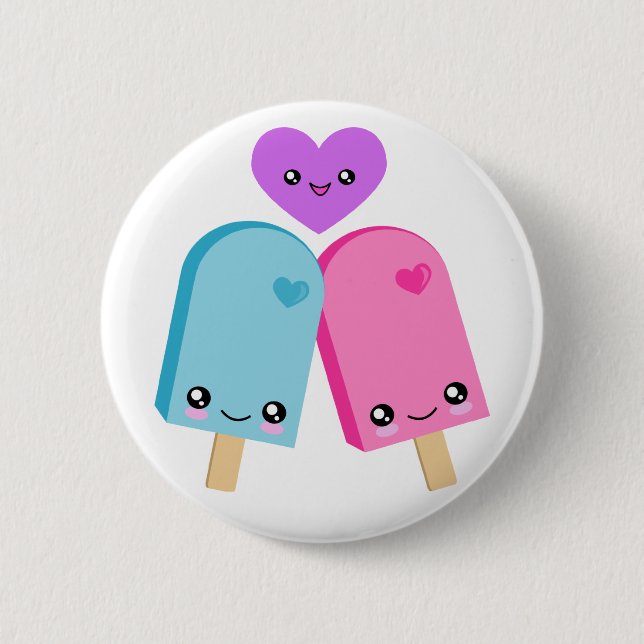 Pretty Popsicles BFF Kawaii Buttons (Front)