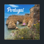 Pretty Portugal Algarve Beach Souvenir Magnet<br><div class="desc">Cute and stylish design features Photo of a beach with the beautiful typical rocks,  taken in Olhos de Agua in the Algarve in Portugal. This will be perfect as Souvenir .</div>