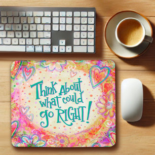 Pretty Positive Vibes Quote Inspirivity Mouse Pad