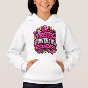 Pretty Powerful Relentless Pink Gym Quote Design