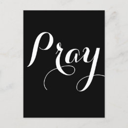 pretty PRAY script lettering | Postcard