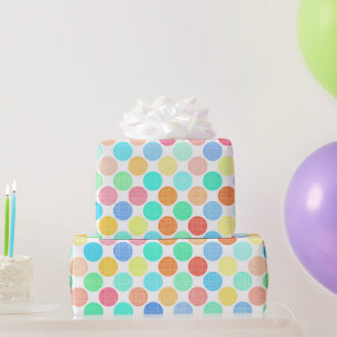 Pretty Preppy Summer Colours Polka Dots Pattern Wrapping Paper