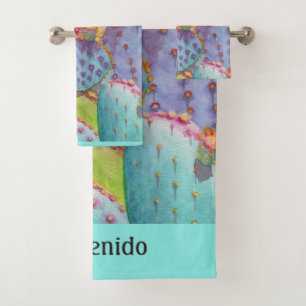 Pretty Prickly Pear Guest Towel Set Bathroom Towel