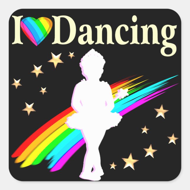 PRETTY PRIMA BALLERINA SQUARE STICKER (Front)