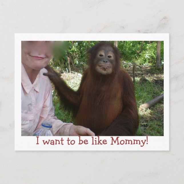 Pretty Primate Smiles like Mummy Postcard (Front)