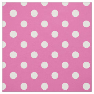 Pretty Primrose Pink and White Polka Dots Pattern Fabric