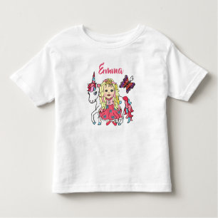 Pretty Princess and Unicorn Personalised Shirt