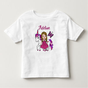 Pretty Princess and Unicorn Personalised Shirt
