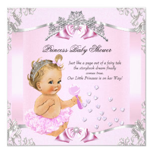 Pretty Princess Baby Shower Pink Tutu Blonde Invitation