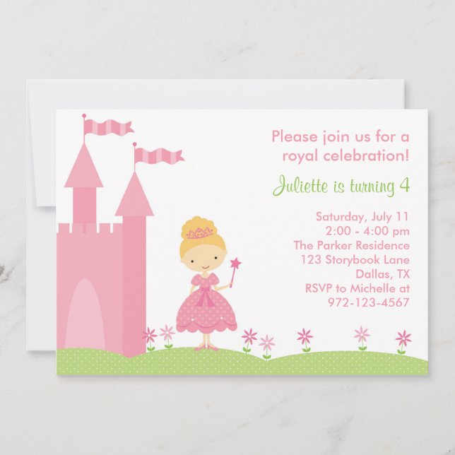 Pretty Princess Birthday Invitation (Front)