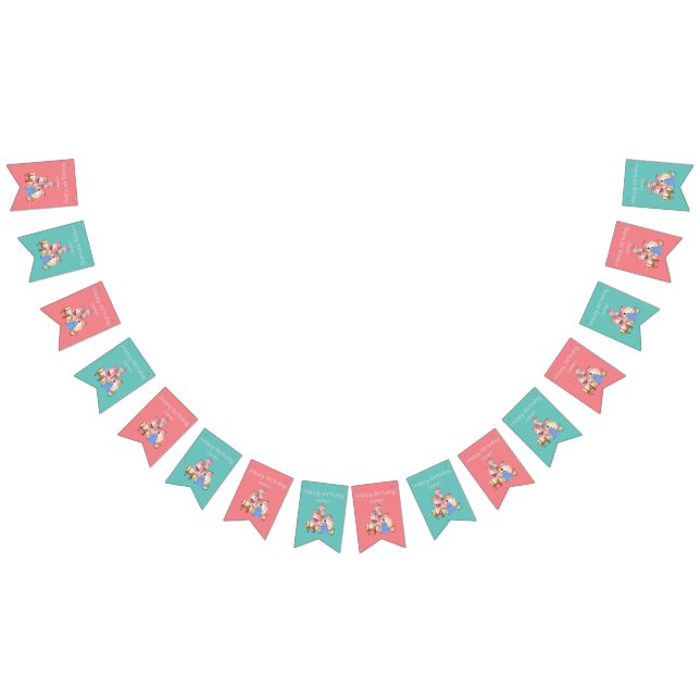 Pretty princess & castle with editable text  bunting  (All)