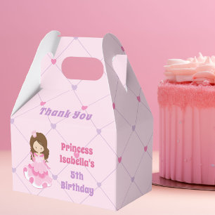 Pretty Princess Custom Pink Girls Birthday Party Favour Box