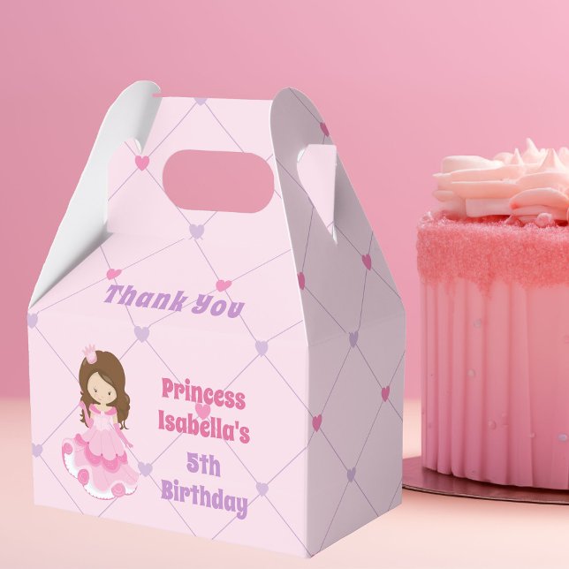 Pretty Princess Custom Pink Girls Birthday Party Favour Box (Creator Uploaded)