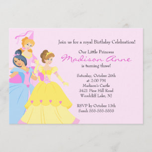 Pretty Princess Girls Birthday Party Invitation