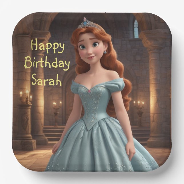 Pretty Princess Paper Plate (Front)