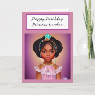 Pretty Princess Personalised Birthday Card