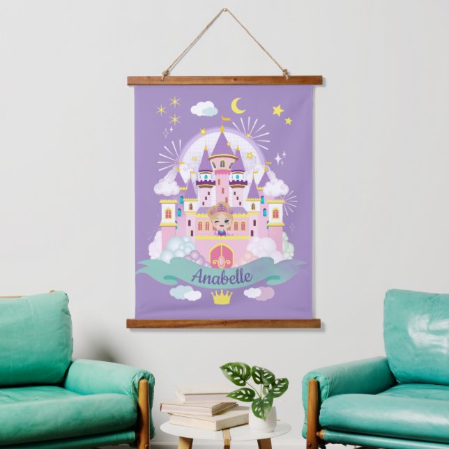 Pretty Princess Personalised Purple Wall Tapestry (Living Room)