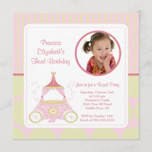 Pretty Princess Photo Birthday Invitation