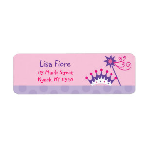 Pretty Princess Tiara Birthday Address Labels