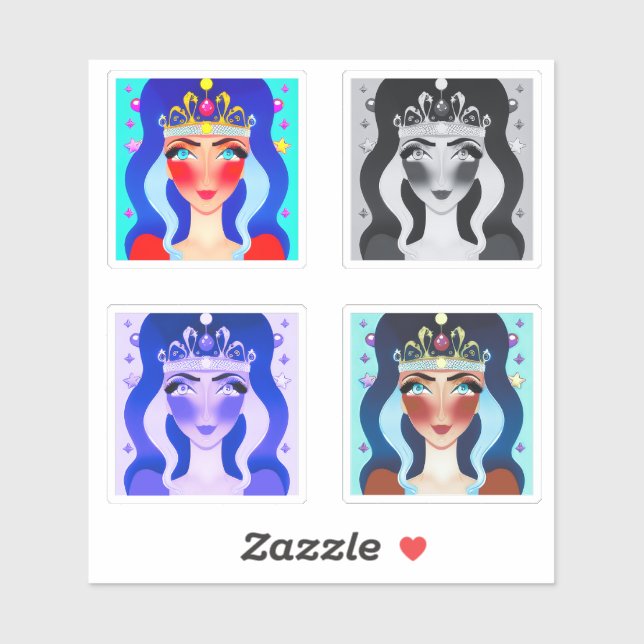 Pretty Princess with Crown 4 Image Edit AI Set (Sheet)
