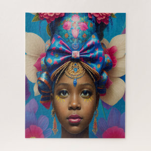 Pretty princess with huge bow hat jigsaw puzzle