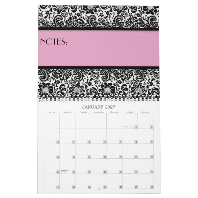 Pretty & Professional Calendar (Jan 2027)