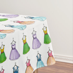 Pretty Prom Dresses Vintage Retro 1950s Fashion Tablecloth