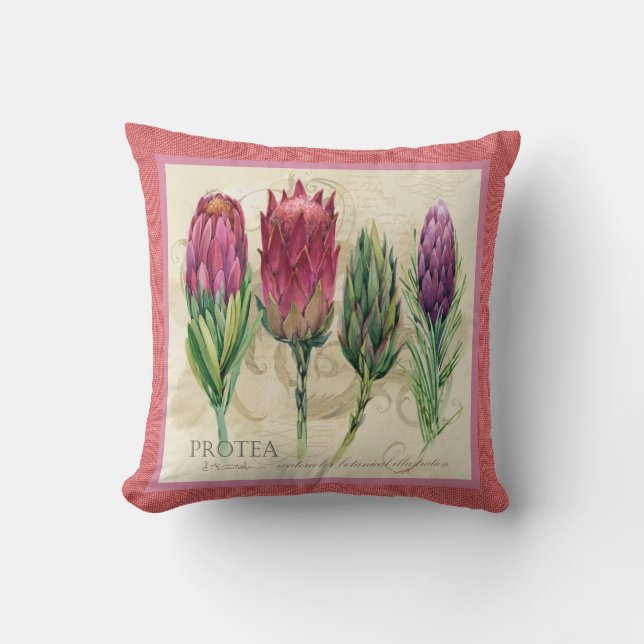 Pretty Protea Pillow (Front)
