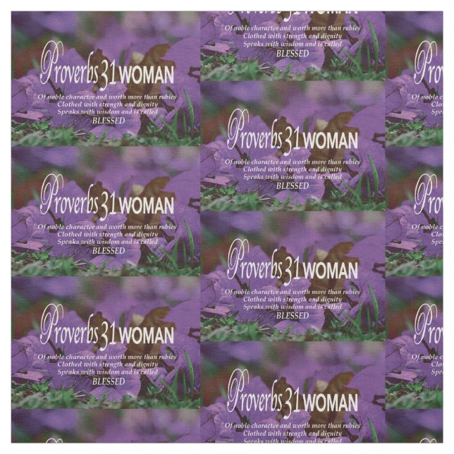 Pretty PROVERBS 31 Purple Floral Fabric (Swatch)