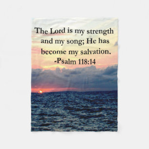 PRETTY PSALM 118 14 SUNRISE OVER THE OCEAN FLEECE BLANKET