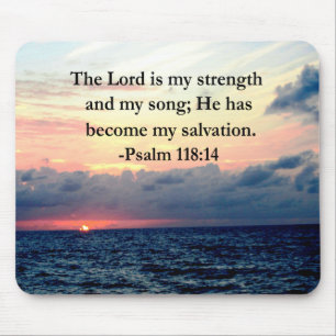 PRETTY PSALM 118 14 SUNRISE OVER THE OCEAN MOUSE PAD