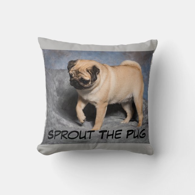 Pretty Pug Pillow (Front)