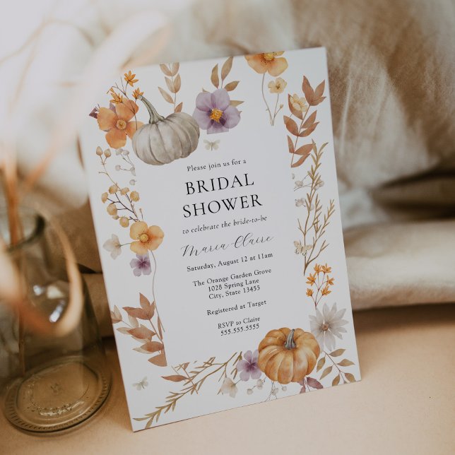 Pretty Pumpkin Bridal Shower Invitation (Creator Uploaded)