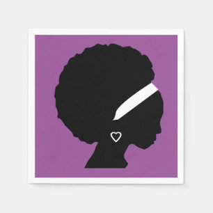 Pretty Purple Afro hair Napkin
